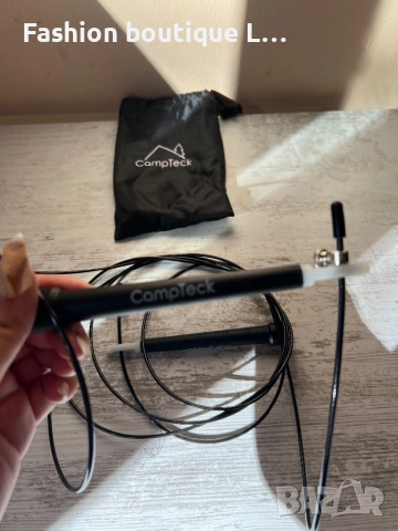 CampTech Черно въже за скачане с регулиране на дължината + подарък торбичка за съхранение 🖤, снимка 3 - Фитнес уреди - 52247630