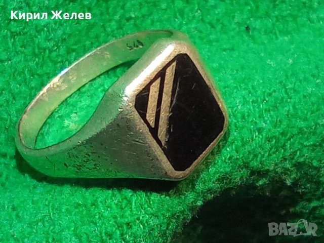 СРЕБЪРЕН РЕТРО ПРЪСТЕН СРЕБРО 925 АНГЛИЯ с ШЛИФОВАН ЧЕРЕН ОНИКС ЮВЕЛИРНА АРТ ДЕКО ИЗРАБОТКА 40629, снимка 4 - Пръстени - 42646468