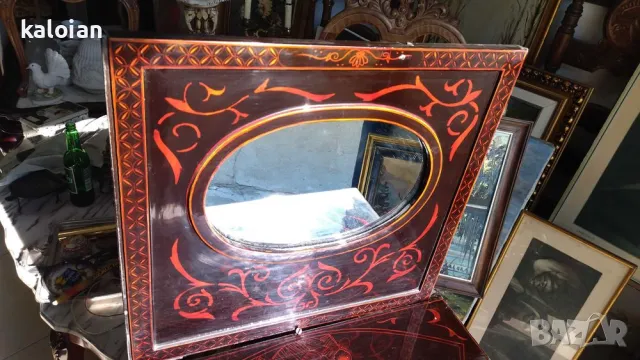 Уникална оригинална японска тоалетка с огледало. Доста е стара, но много запазена. Месингови дръжки , снимка 4 - Шкафове - 49778675