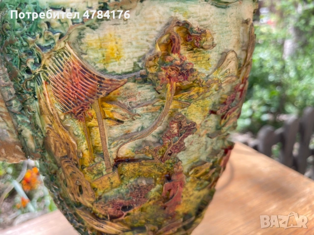 продавам ръчно изработена релефна ваза, снимка 6 - Антикварни и старинни предмети - 54061347