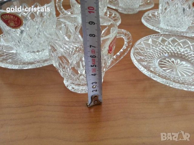 Кристални чаши за кафе чай Бохемия чехословакия, снимка 2 - Антикварни и старинни предмети - 29996681