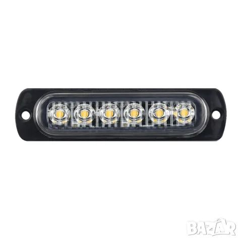 Мигащ LED габарит с рефлектор 6 LED 12-24V с жълта светлина