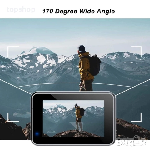 Нова 5K 30FPS 50MP Екшън камера, UHD 5M Подводна камера със 170° широкоъгълен обхват, IP68..., снимка 7 - Камери - 51595326