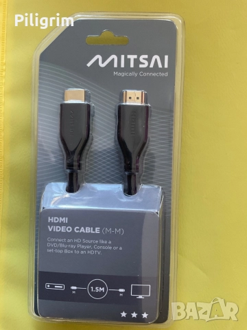 HDMI-HDMI (M-M) видео кабел, дълъг 1,5 метра, от Mitsai (модел Magically Connected).