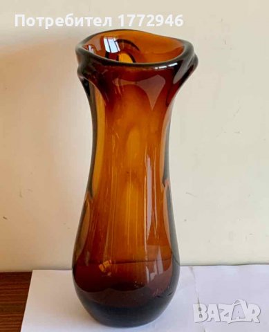 Стъклена ваза, арт цветна голяма, снимка 5 - Вази - 37403326