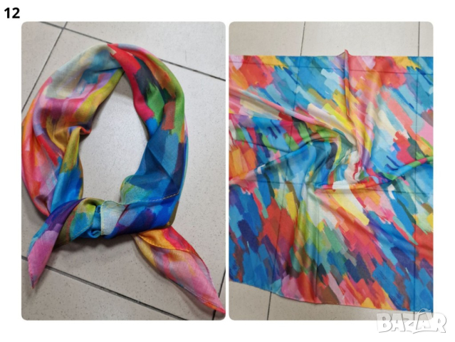 Красив дамски шал в различни принтове 70/70см, 100% памук, снимка 7 - Шалове - 44742006