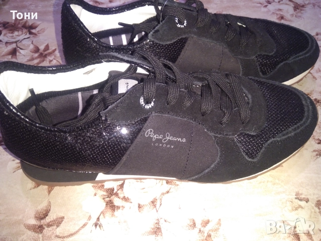 PEPE JEANS LONDON Оригинал Нови Дамски Маратонки Изцяло от Натурален Велур 39, снимка 17 - Маратонки - 52667840