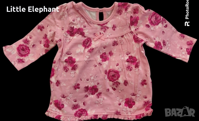 Блузка с дълъг ръкава за 6-9 мес момиченце,big rses,колекция"Flowers",Англия/нова