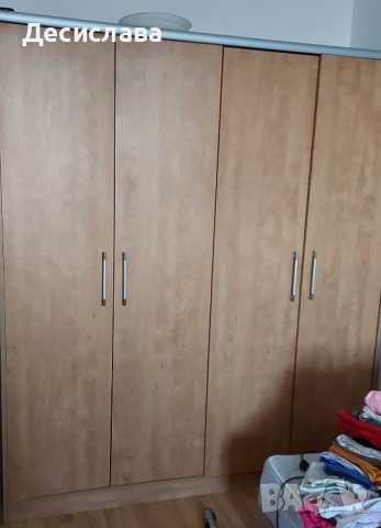 Гардероб четирикрилен 202 х 180 х 53,5 см цвят медна круша