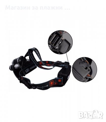 МОЩЕН ТРОЕН ЧЕЛНИК С 1 CREE LED+2 COB LED ДИОДА С МОЩНОСТ 3000LM 30W - код 1868, снимка 9 - Екипировка - 34240471