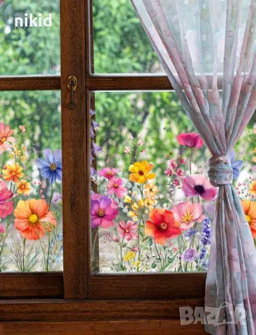 Свежи цветя самозалепващ стикер лепенка за стена мебел прозорец декор украса