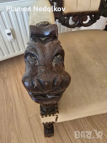 Продавам дървен стар трон ., снимка 5 - Столове - 44877603