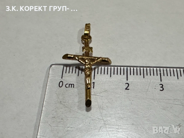 Златен кръст 14к, 0,97гр, снимка 3 - Колиета, медальони, синджири - 53057697
