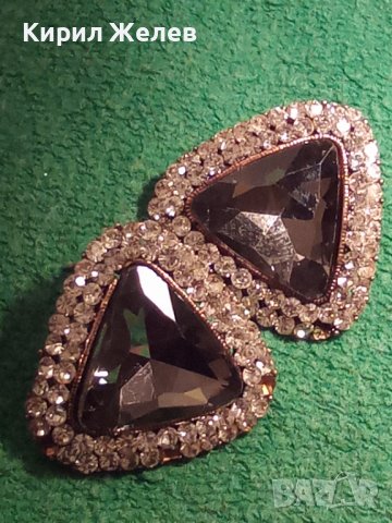 ПОЗЛАТЕНИ КРИСТАЛНИ ФАСЕТИРАНИ АРТ ДЕКО СТИЛ ВИНТИДЖ ОБЕЦИ 29845, снимка 4 - Обеци - 37715770