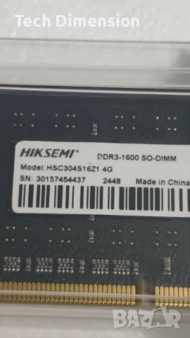 So-DIMM Рам памет HIKSEMI 4GB DDR3 1600 Нова, снимка 3 - RAM памет - 52498168