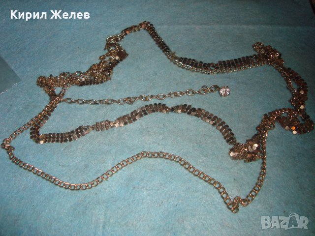 ПОЗЛАТЕНА ОГЪРЛИЦА КОЛИЕ ВИНТИДЖ КРАСИВ НАКИТ с ГОЛЯМ ФАСЕТИРАН ЦИРКОН 2727, снимка 4 - Колиета, медальони, синджири - 35353270