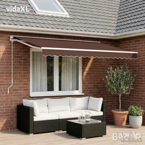 vidaXL Резервен плат за тента, кафяв, 400x300 см, полиестер（SKU: 311977）, снимка 2 - Градински мебели, декорация  - 56077814
