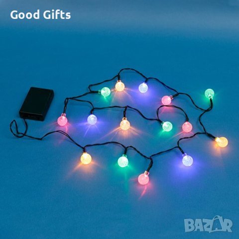 Коледни лампички Коледни топки, 1.70м, Многоцветни, снимка 2 - Лед осветление - 42745601