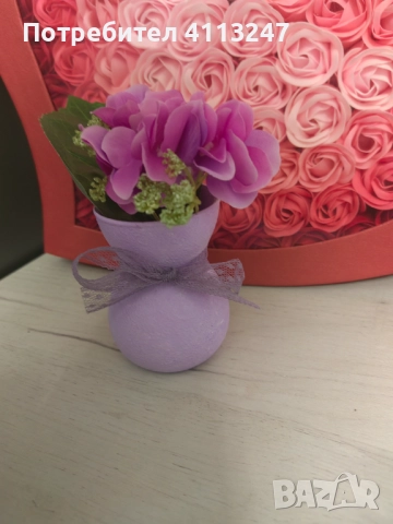 Ръчно изработени стъклени вазички с цветя , снимка 3 - Декорация за дома - 52997932