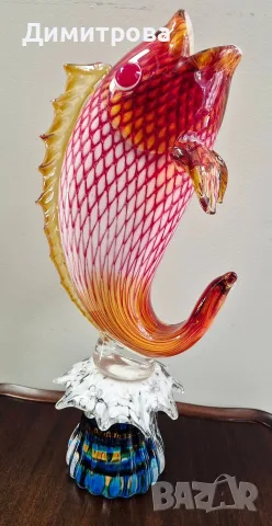 Голяма масивна фигура Murano Style glass , снимка 3 - Декорация за дома - 56327376