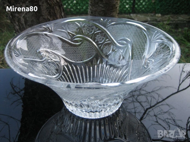 Българска кристална фруктиера, снимка 2 - Антикварни и старинни предмети - 51880122