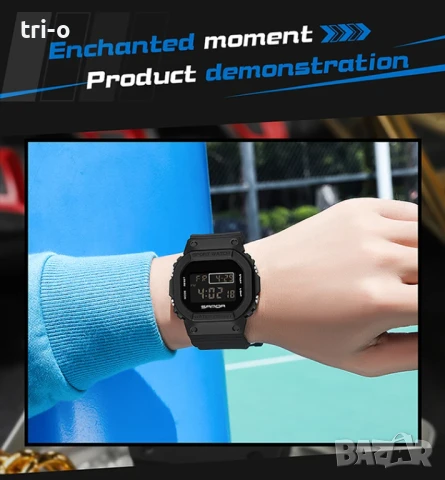 SANDA Моден G Style луксозен дигитален мъжки часовник военен спортен водоустойчив, снимка 2 - Мъжки - 51379700