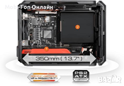 Mini-ITX компютърна кутия Cougar QBX - Отлично състояние!, снимка 7 - Захранвания и кутии - 54182296