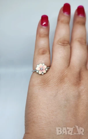 Пръстен Pandora магнолия, снимка 2 - Пръстени - 51022703