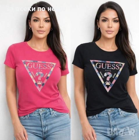 Guess Дамска Тениска👚Дамска Блуза С Къс Ръкав Гес - 2 Цвята Код B445