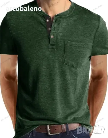 Мъжка тениска с деколте Henley, 6цвята , снимка 7 - Тениски - 50145925