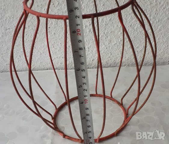 Разни абажури, стъклени и други: абажур от метал, стар, абажури, метал, стъкло, снимка 5 - Други - 42511729