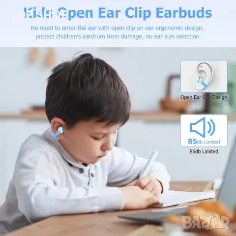 Детски безжични слушалки Giveet, Open Ear за тийнейджъри, деца (сини, розови), снимка 10 - Безжични слушалки - 49566644