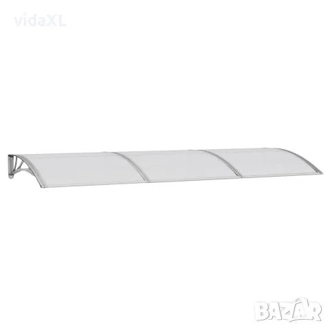 vidaXL Навес за врата, сив, 300x100 см, поликарбонат