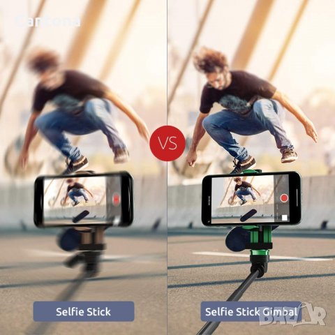 Селфи стик-трипод със стабилизатор, Bluetooth remote, съвместим с iPhone, Android, USB зареждане, снимка 3 - Селфи стикове, аксесоари - 34199200