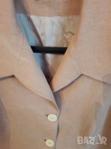 Лятно дамско дълго сако тренч рокля с къс ръкав с ревери бежово, снимка 3 - Сака - 29370670