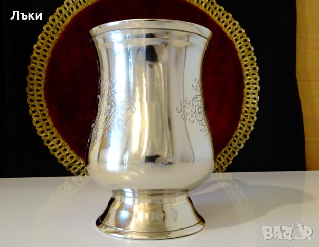 Английски бароков бокал никелово сребро. , снимка 10 - Антикварни и старинни предмети - 35649549