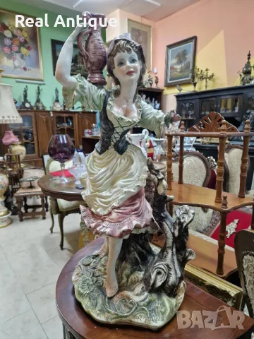 Уникална огромна антикварна колекционерска порцеланова фигура статуетка Capodimonte , снимка 2 - Статуетки - 48694682