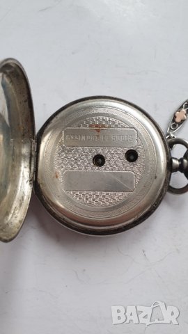 Стар сребърен джобен часовник с ключ, снимка 14 - Антикварни и старинни предмети - 44369462