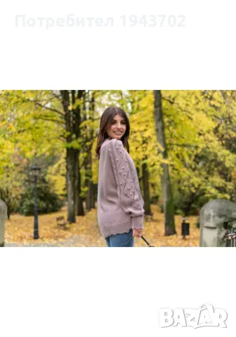 Дамска жилетка в цвят пепел от рози Versi, снимка 3 - Жилетки - 48169179