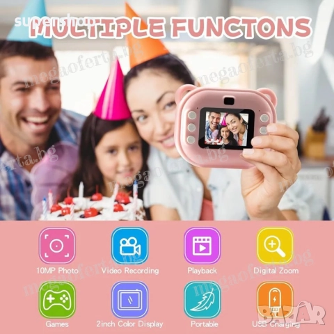 Детски Фотоапарат камера с незабавен печат и функции „Направи си сам“, снимка 2 - Други - 52514127