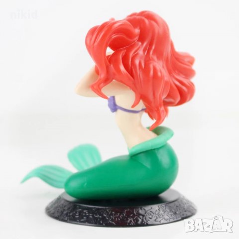 Малката Русалка Ариел на черна стойка голяма пластмасова фигурка играчка и украса за торта, снимка 3 - Фигурки - 35628757