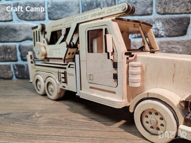 Дървен модел на камион – Вишка / Автовишка – Craft Camp, снимка 11 - Коли, камиони, мотори, писти - 52774936
