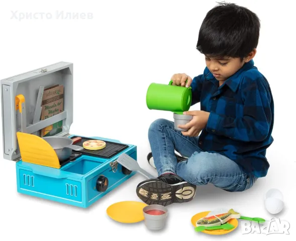 Дървена кухня комплект за пикник Melissa & Doug с аксесоари в куфарче, снимка 2 - Образователни игри - 48962701