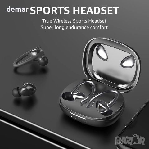 Безжични слушалки ANNILA, Bluetooth 5.3 с Hi-Fi стерео аудио, HD микрофон, Type-C, IP7 – черни M12, снимка 4 - Безжични слушалки - 42282808
