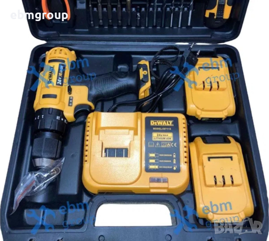 Акумулаторен ударен винтоверт DeWalt 24V 5Ah с 2 батерии Девалт, снимка 3 - Други инструменти - 44594295