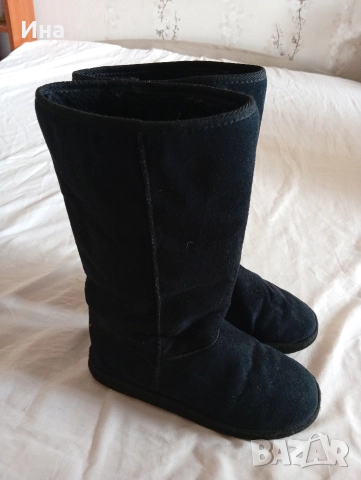 ЧЕРНИ ботуши ELLA естествена кожа- велур , снимка 2 - Дамски ботуши - 52838373