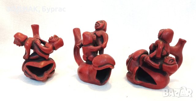 3 броя Еротични Пепелници стил Huacos / Перу, снимка 1 - Статуетки - 20475552