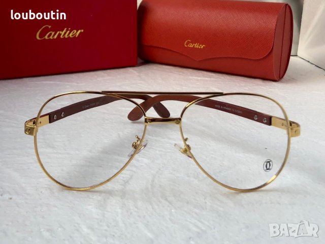 Cartier висок клас мъжки слънчеви очила авиатор с дървени дръжки, снимка 5 - Слънчеви и диоптрични очила - 42843343