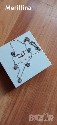 Сребърно позлатено дамско колие Victoria Walls, снимка 2 - Колиета, медальони, синджири - 54310287