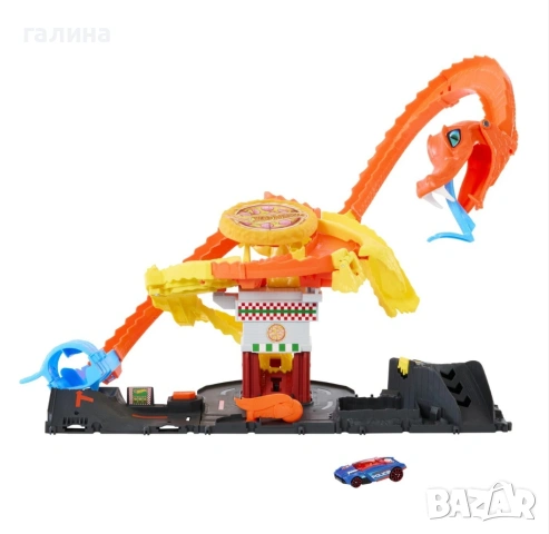Hot Wheels® CITY Игрален комплект Атаката на кобрата с количка, снимка 5 - Коли, камиони, мотори, писти - 54114963